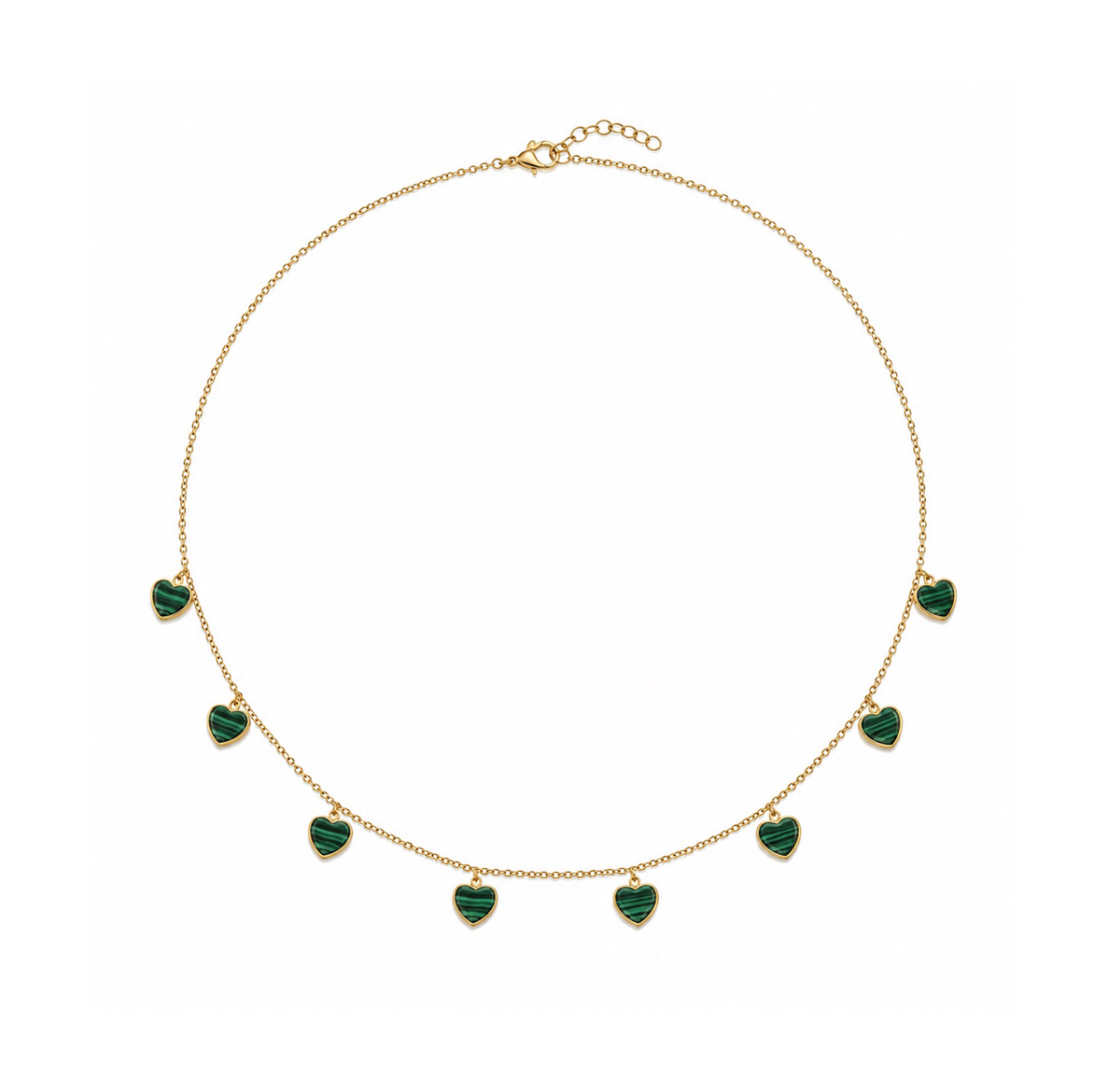 Malachite Heart & Gold Necklace