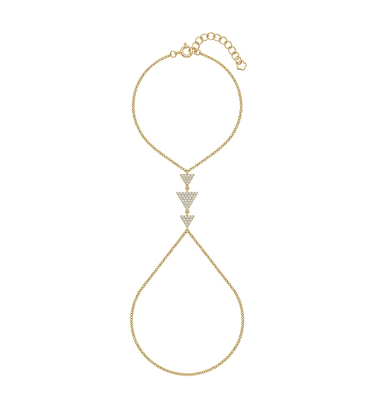 Diamond & Gold Triangle Hand Chain