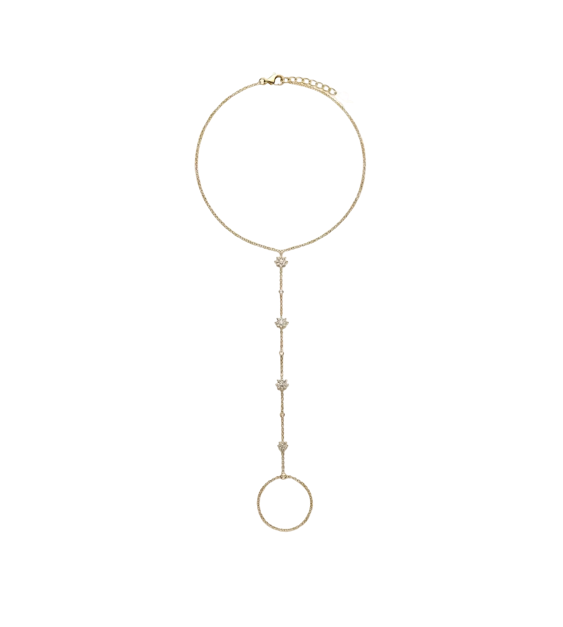 Diamond & Gold Starburst Hand Chain