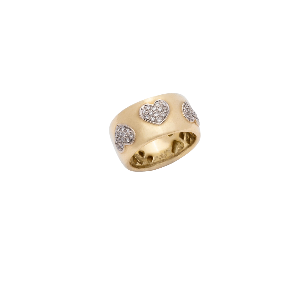 Gold & Diamond Heart Ring