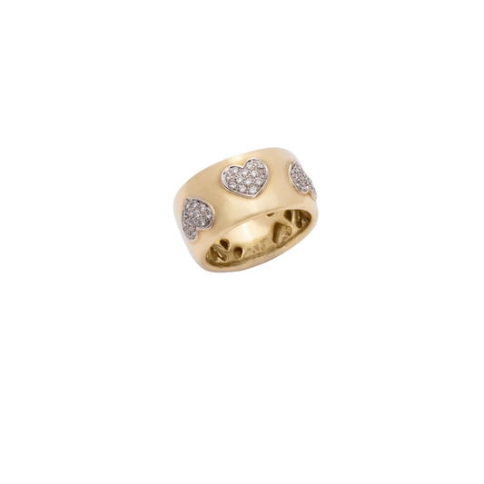 Gold & Diamond Heart Ring