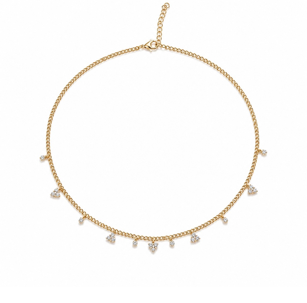 Gold & Diamond Station Necklace