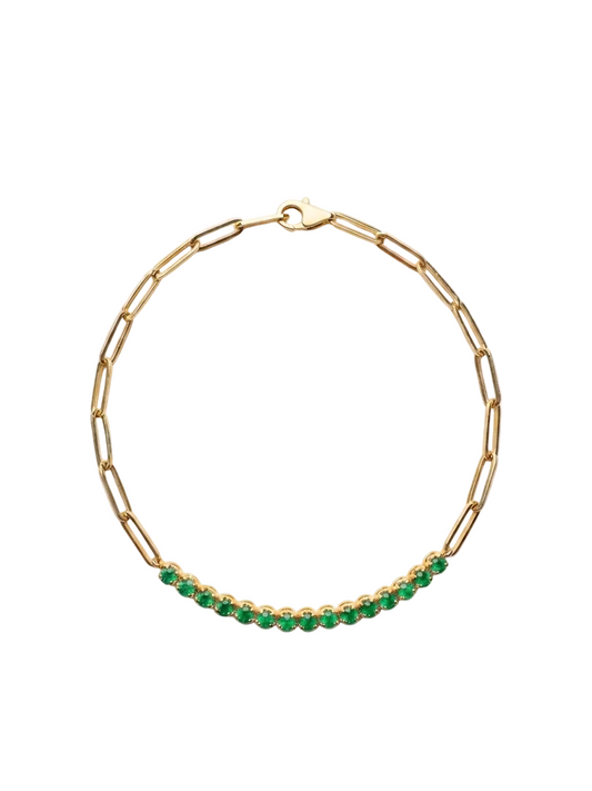 Emerald & Gold Link Bracelet