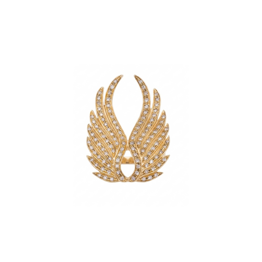 Diamond & Yellow Gold Wing Ring