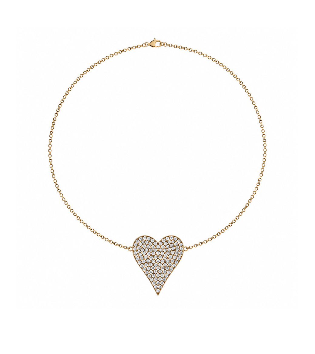 Diamond & Gold Heart Necklace