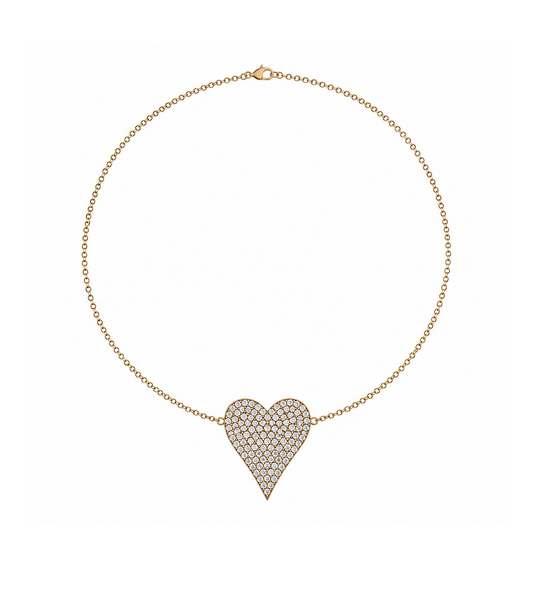 Diamond & Gold Heart Necklace