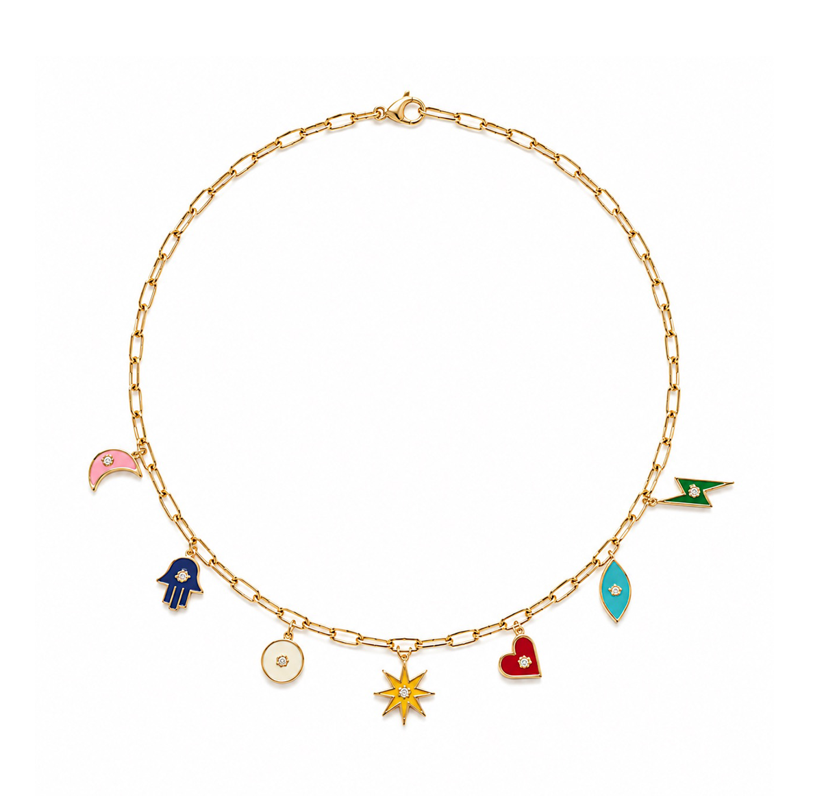 Gold & Diamond Station Necklace
