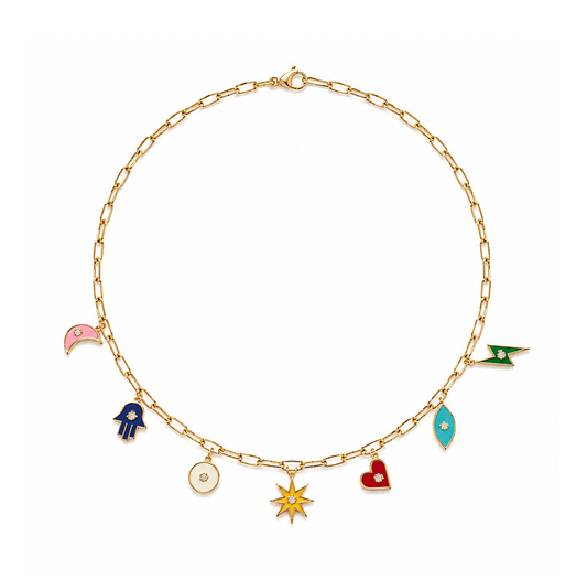 Gold & Diamond Station Necklace