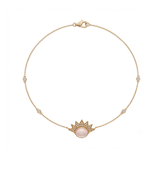 Diamond & Gold Moonstone Necklace