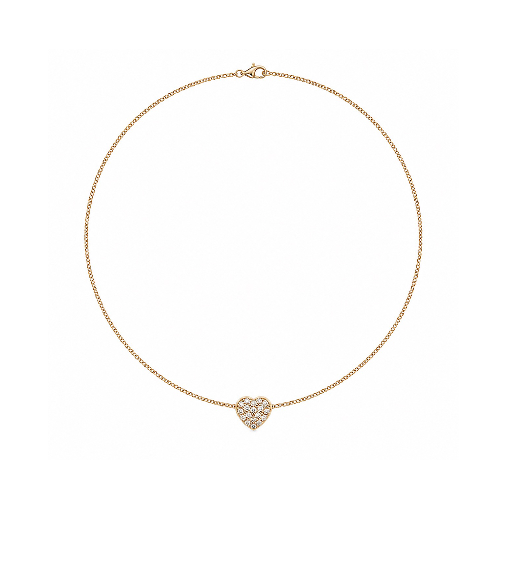 Diamond & Gold Small Heart Necklace