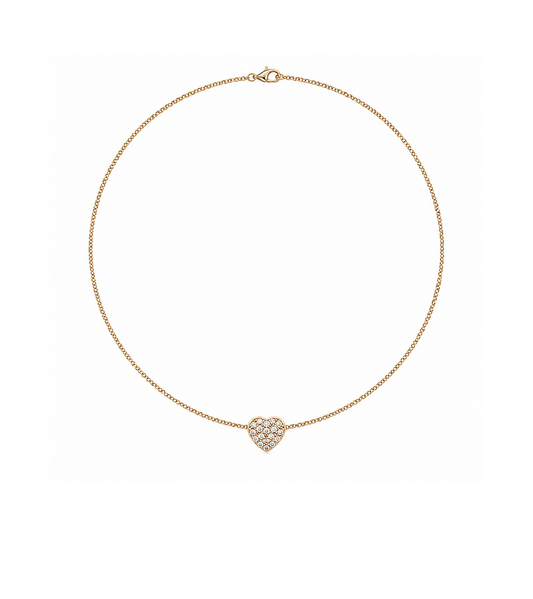 Diamond & Gold Small Heart Necklace