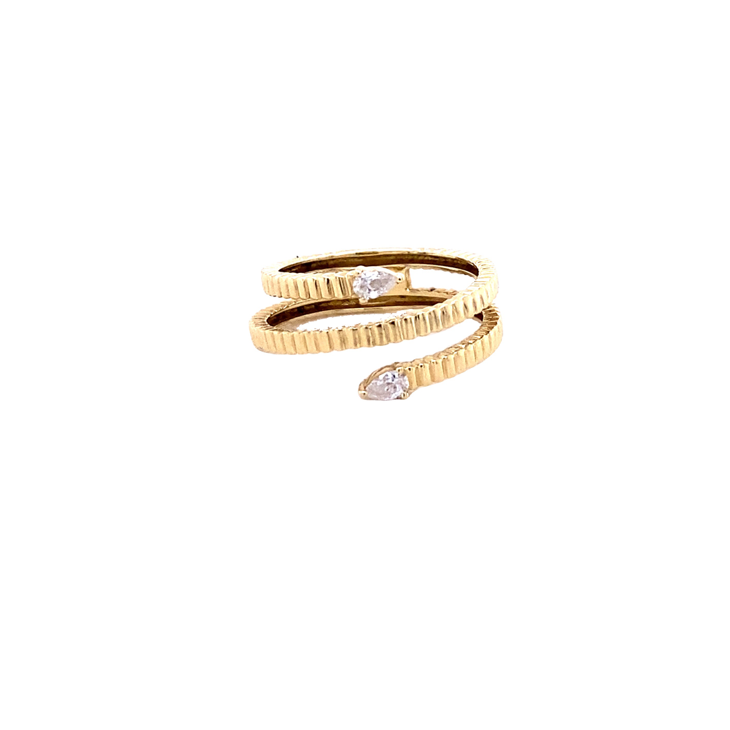 Diamond & Gold Coil Ring