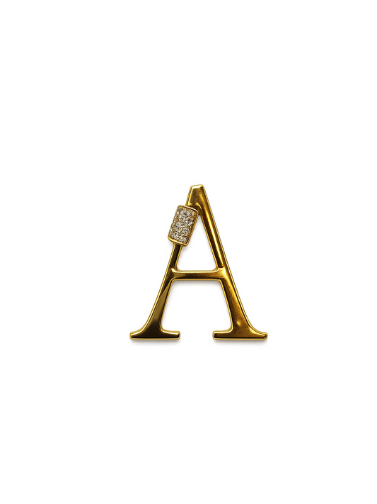 Gold & Diamond 'A' Charm