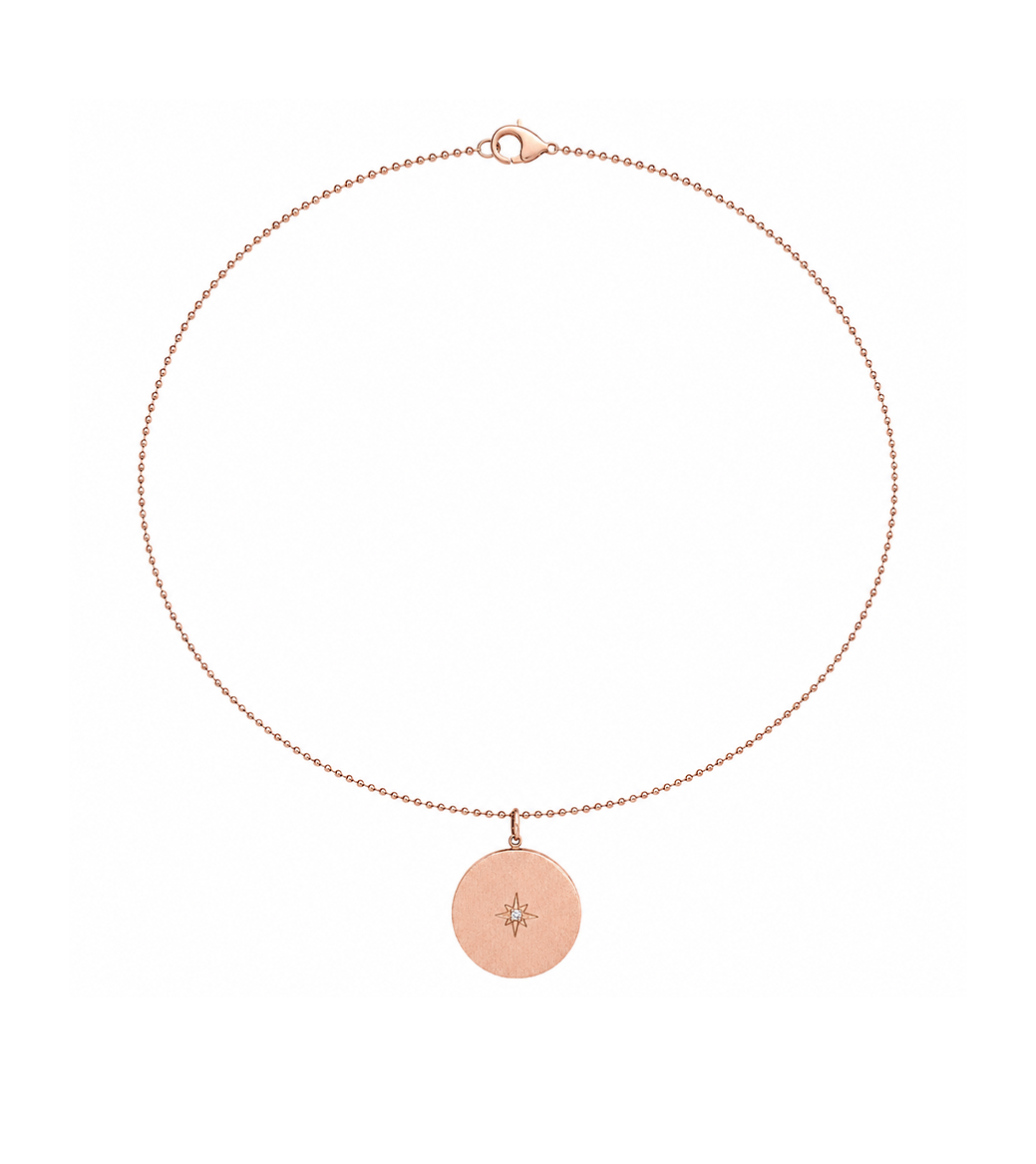 Rose Gold & Diamond Circle Necklace