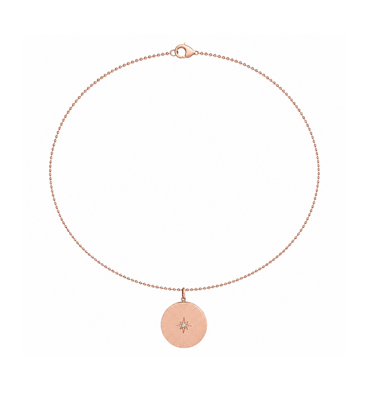 Rose Gold & Diamond Circle Necklace