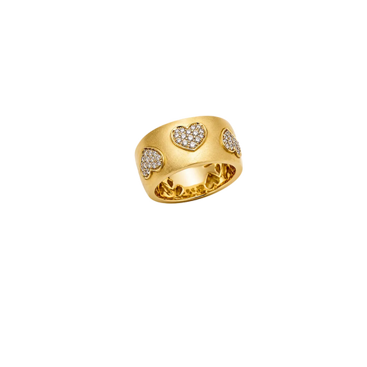 Gold & Diamond Heart Ring