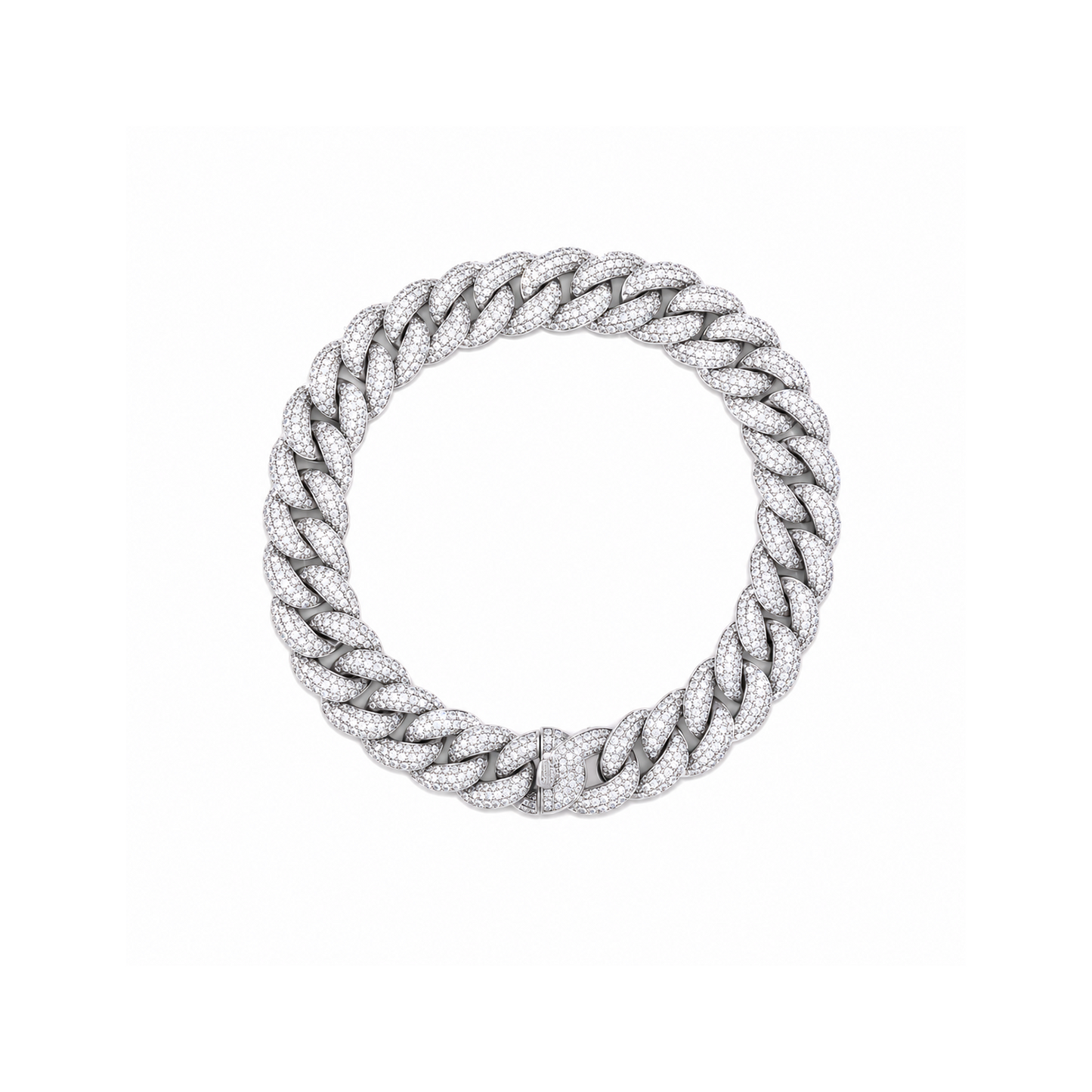 White Gold & Diamond Cuban Bracelet