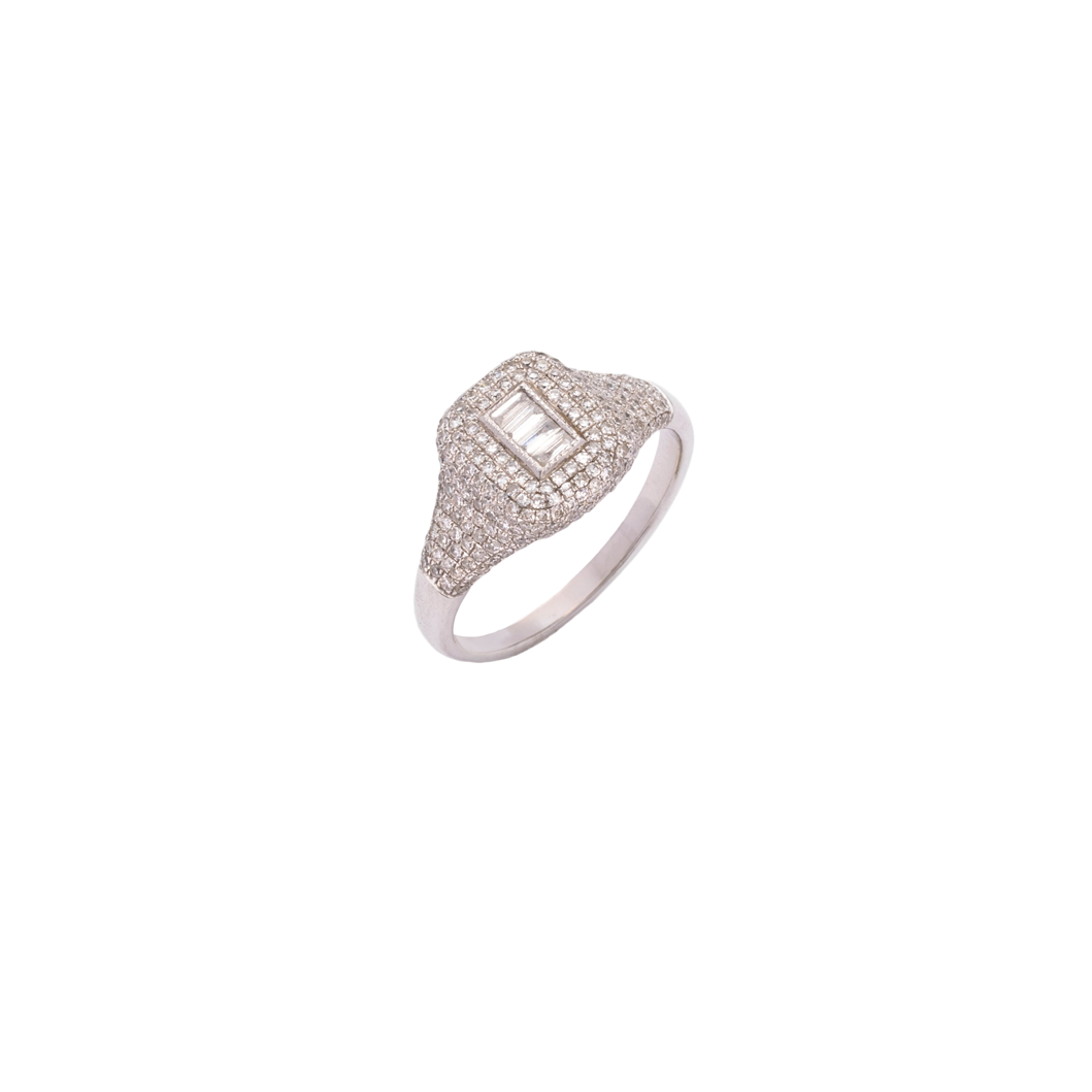 Diamond & White Gold Pinky Ring