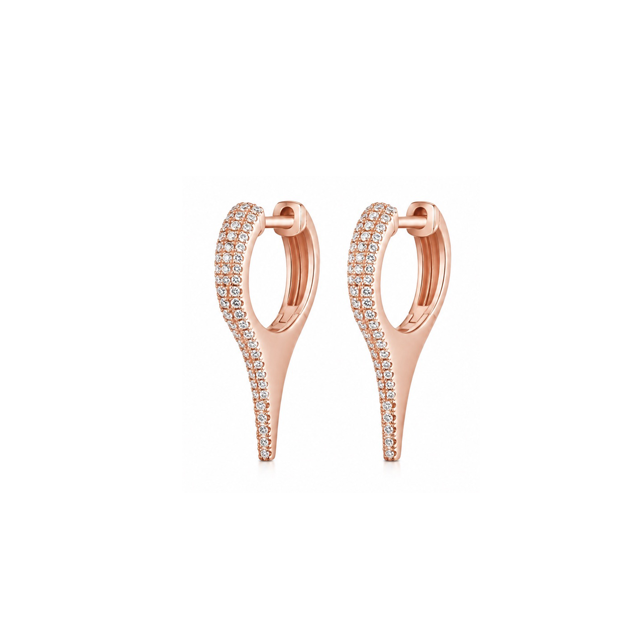 Diamond & Rose Gold Spike Earrings