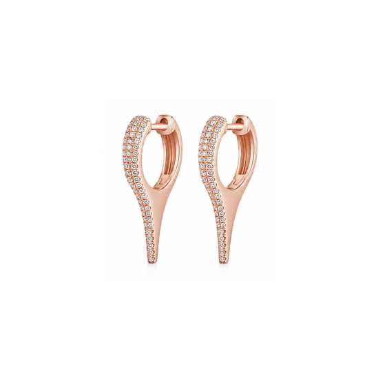 Diamond & Rose Gold Spike Earrings