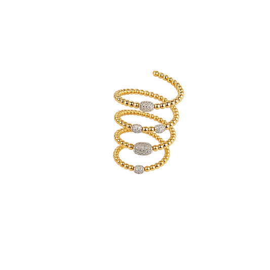 Gold & Diamond Coil Ring
