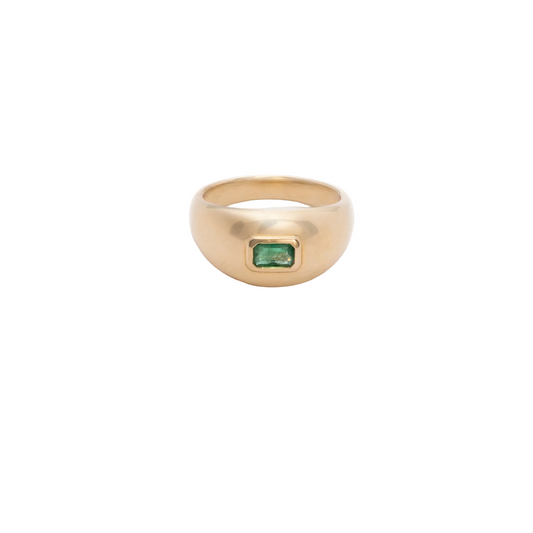 Dome Gold & Emerald Ring