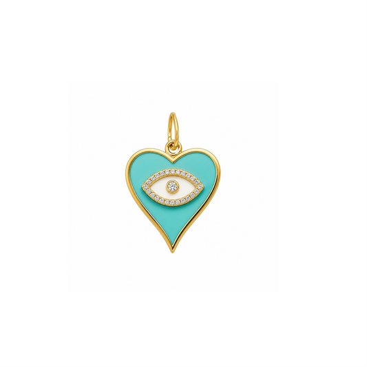 Evil Eye Heart Charm