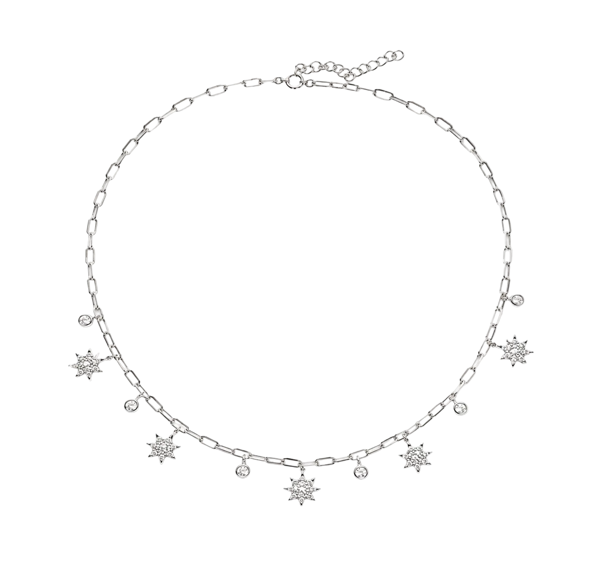 Diamond & White Gold Starburst Necklace