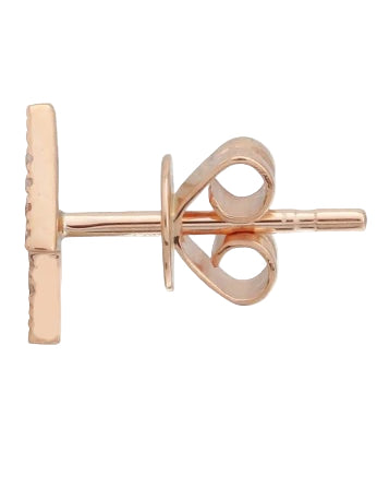 Diamond & Rose Gold Lightning Stud Earrings