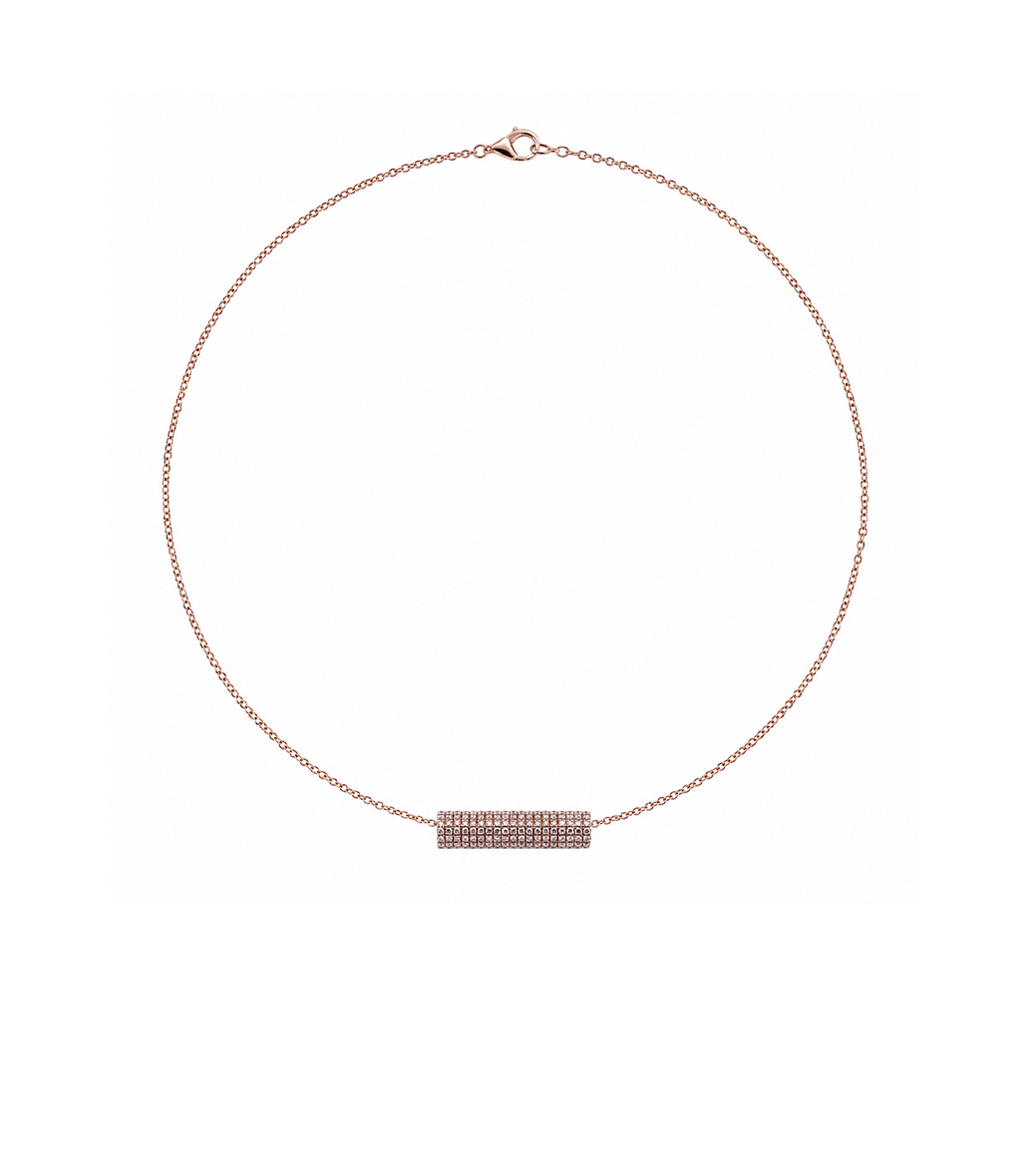 Diamond & Rose Gold Bar Necklace