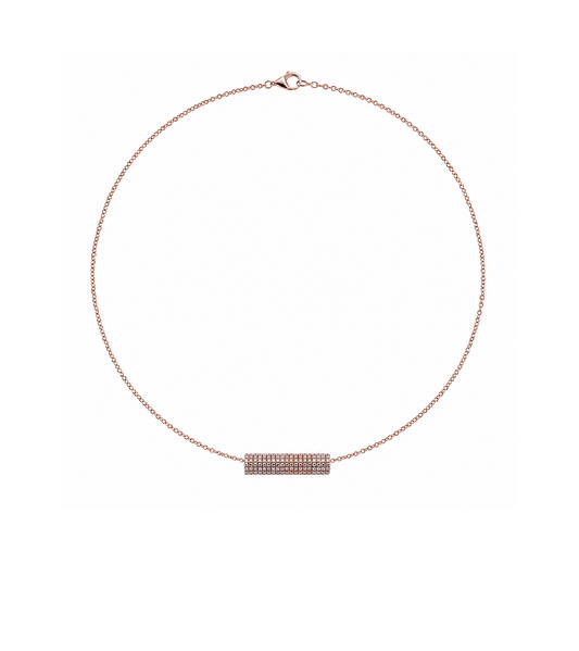 Diamond & Rose Gold Bar Necklace
