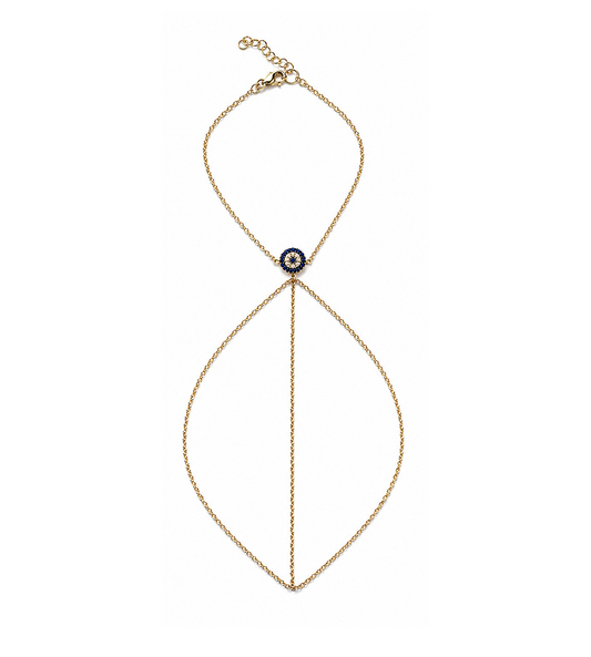 Sapphire & Diamond Eye Hand Chain