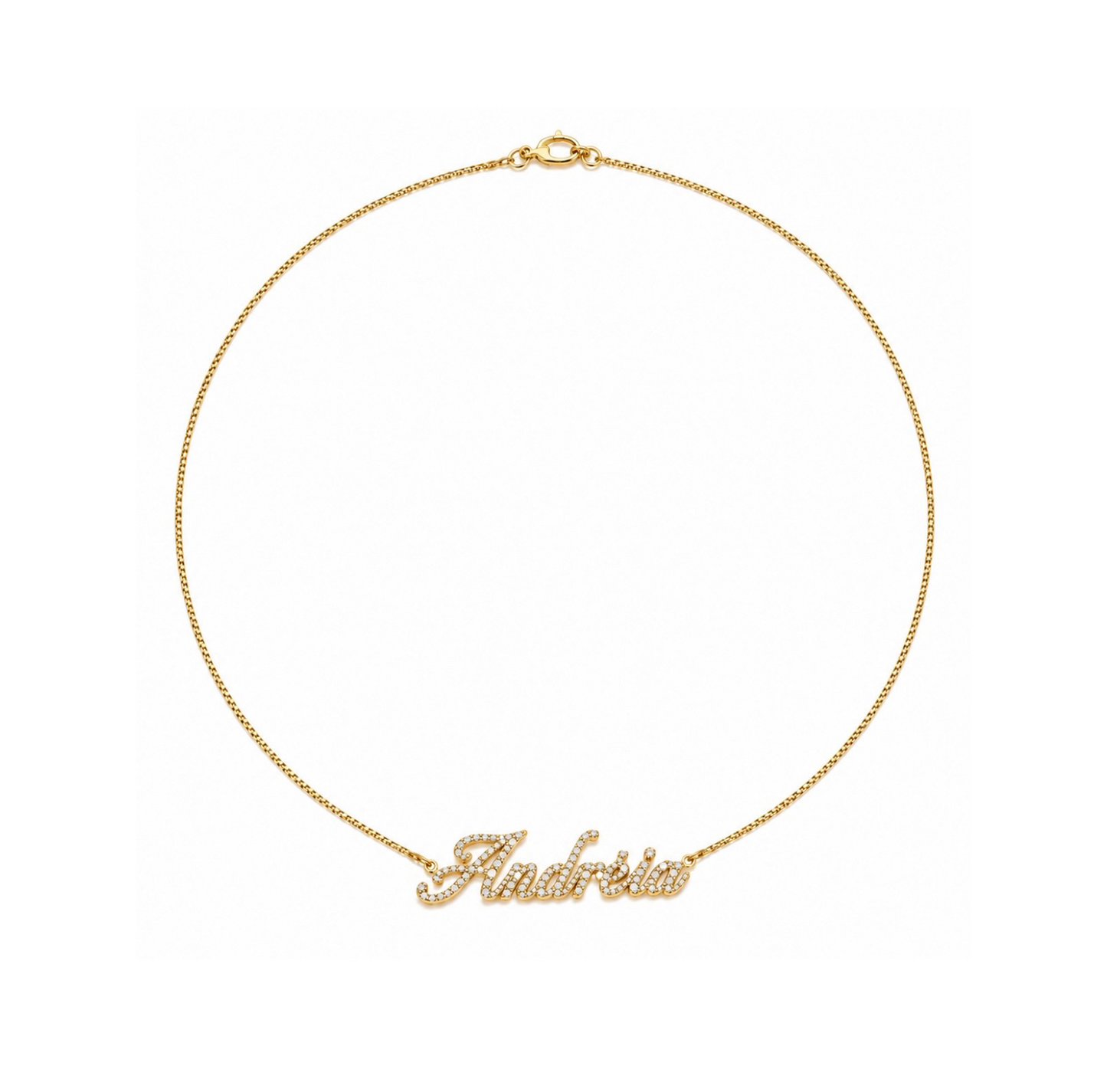 Diamond Customizable Name Gold Necklace