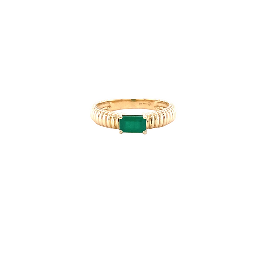 Emerald & Gold Thin Ring
