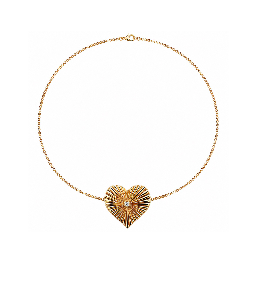 Gold & Diamond Heart Necklace