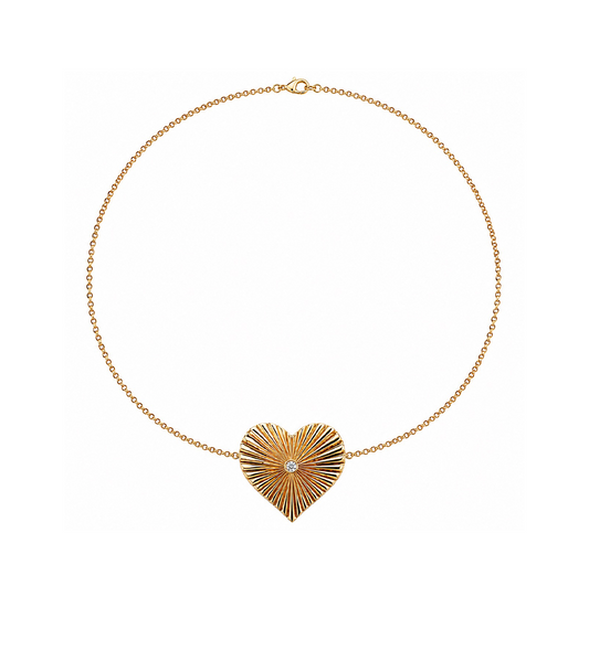 Gold & Diamond Heart Necklace