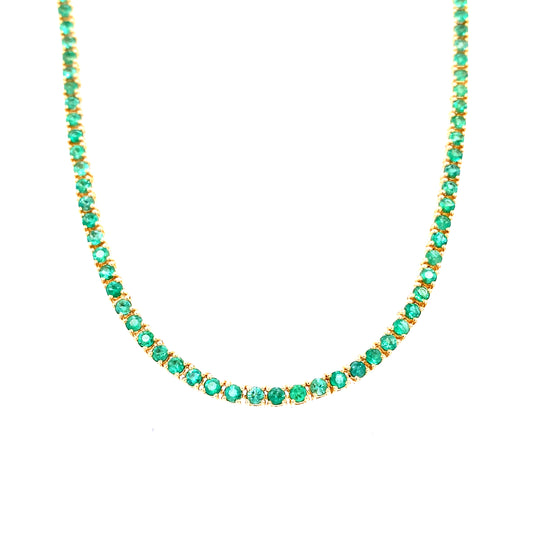 Gold & Emerald Tennis Necklace