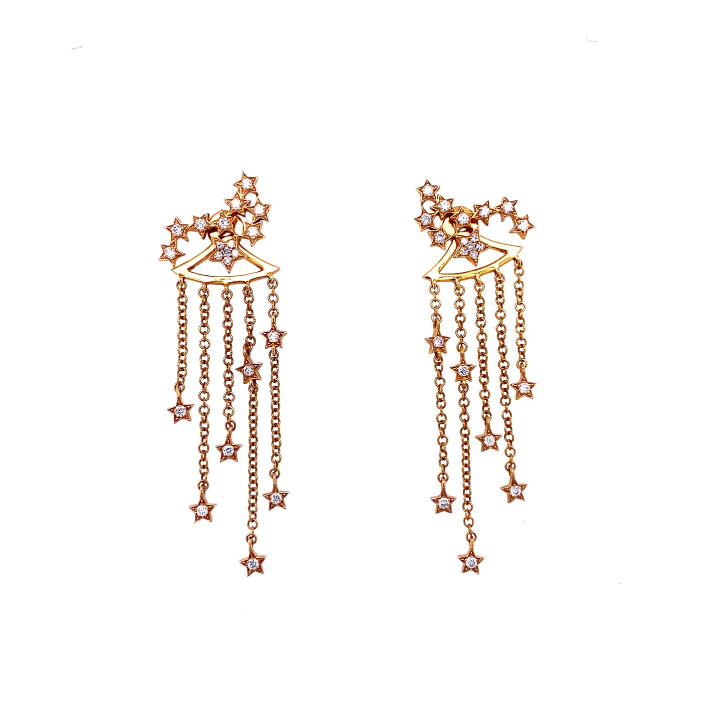 Rose Gold & Diamond Star Earrings