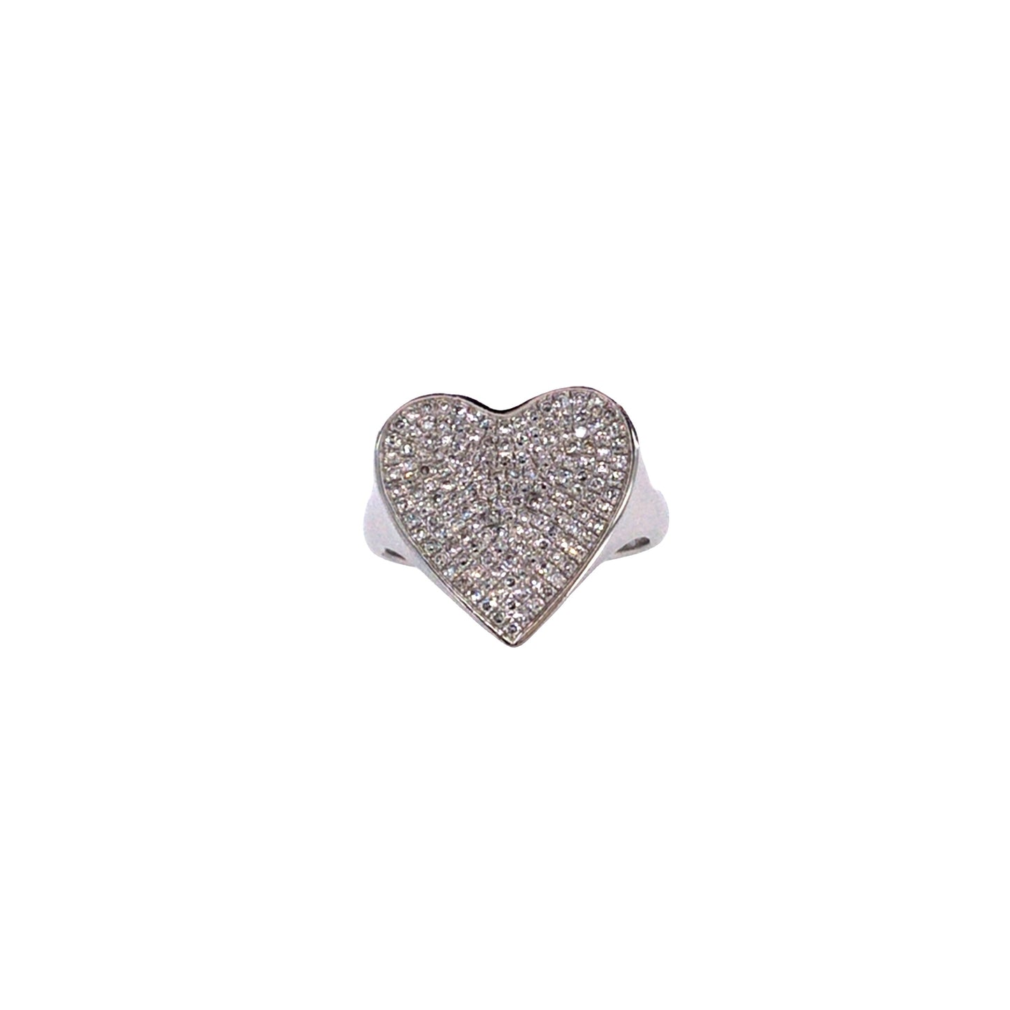 White Gold & Diamond Heart Ring