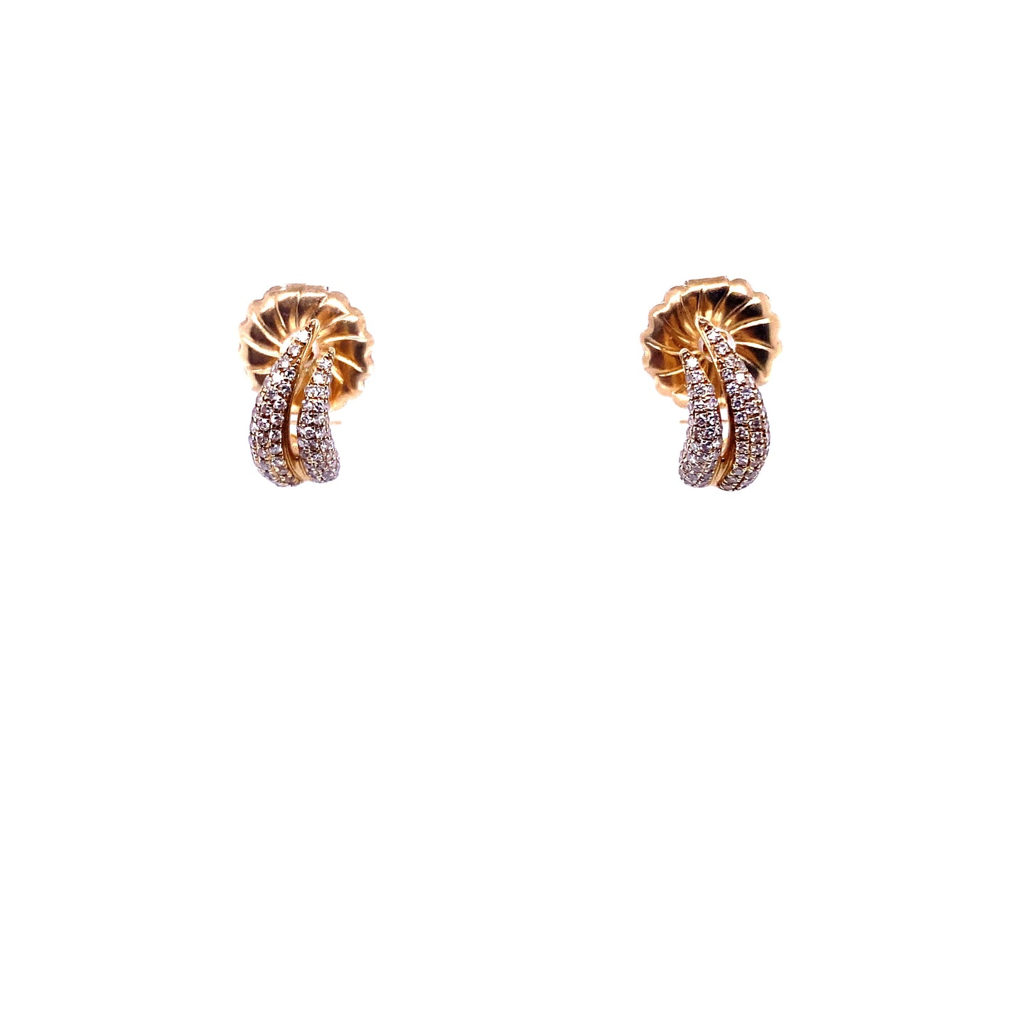 Gold & Diamond Horn Stud Earring