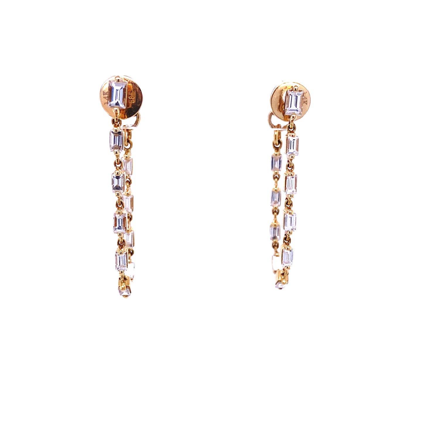 Gold & Diamond Chain Earring