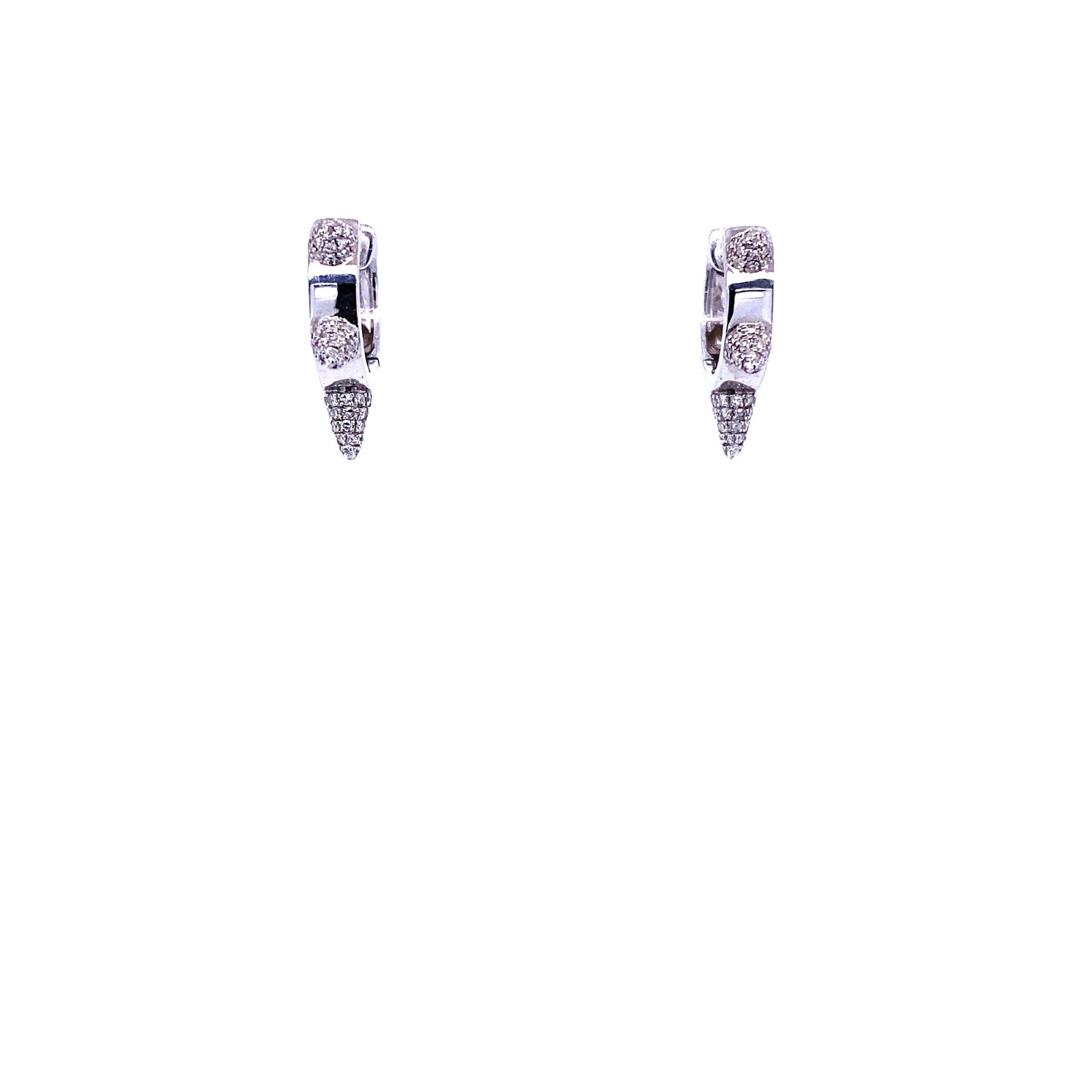 White Gold & Diamond Multi Cone Huggie Earring