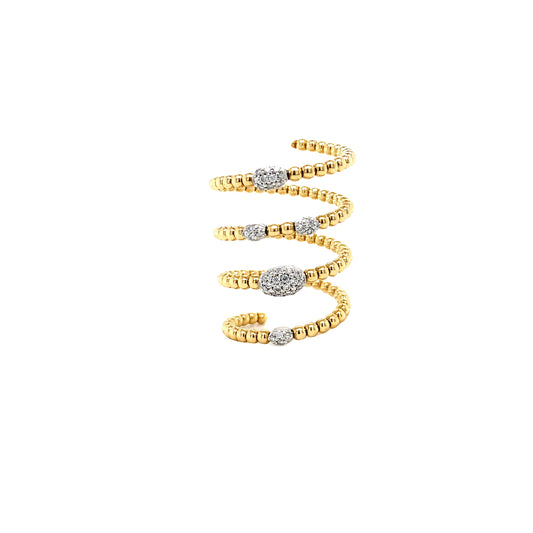 Gold & Diamond Coil Ring