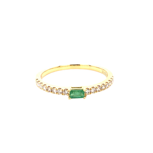 Gold & Diamond Emerald Ring