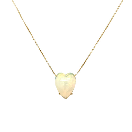 Opal Heart Gold Necklace