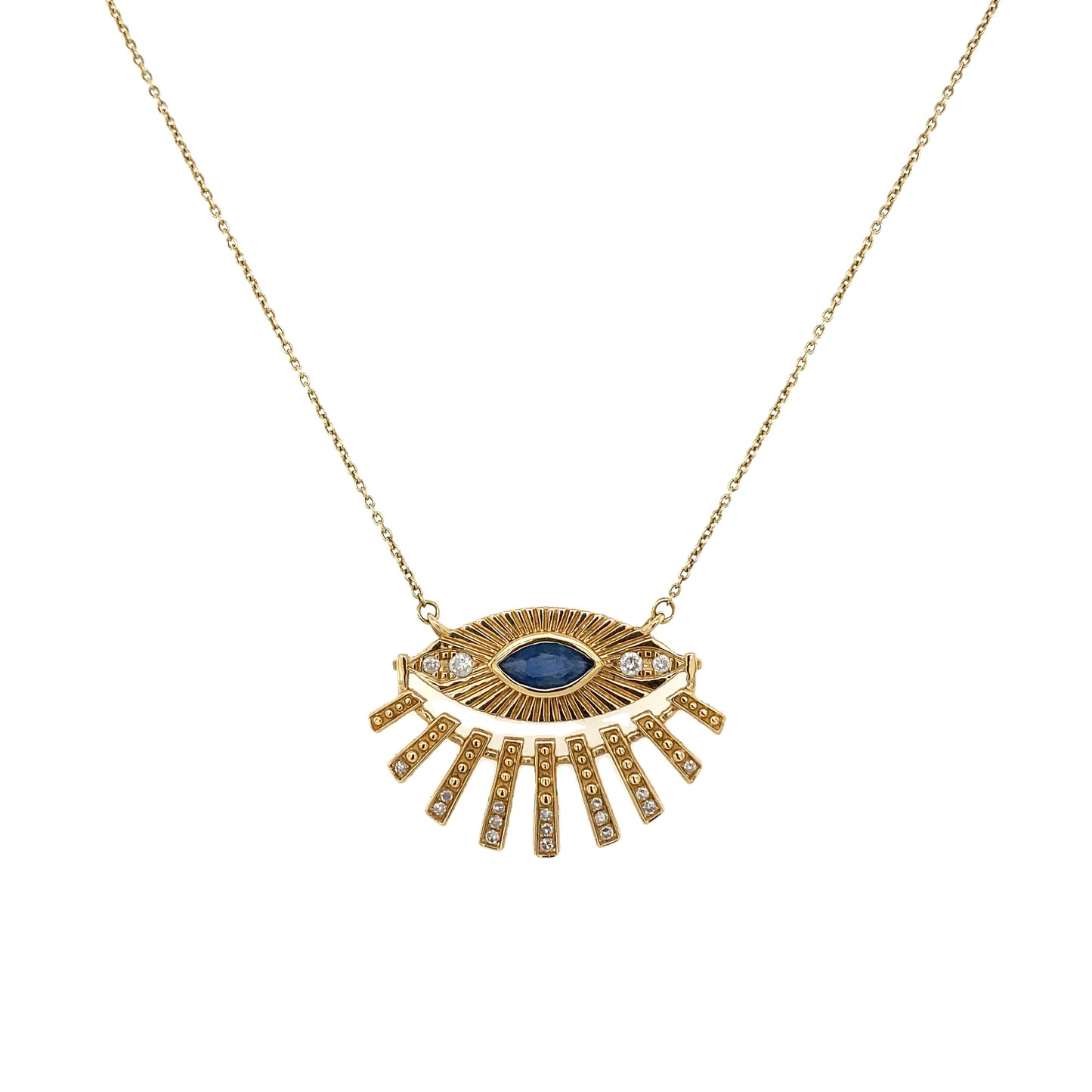 Gold & Diamond Evil Eye Sapphire Necklace