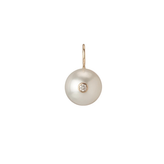 Gold & Diamond Pearl Charm