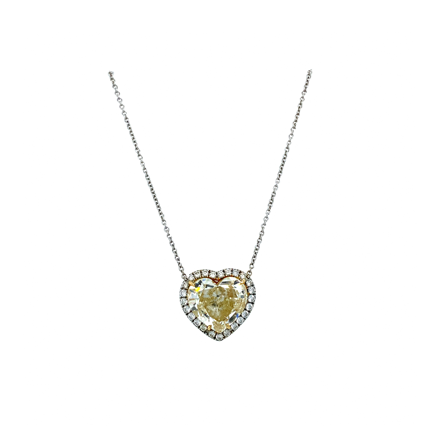 White Gold & Diamond Heart Necklace