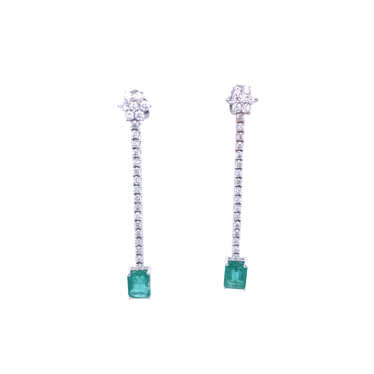 Gold & Diamond Emerald Earrings