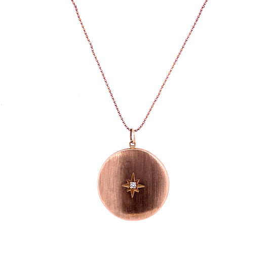 Rose Gold & Diamond Circle Necklace